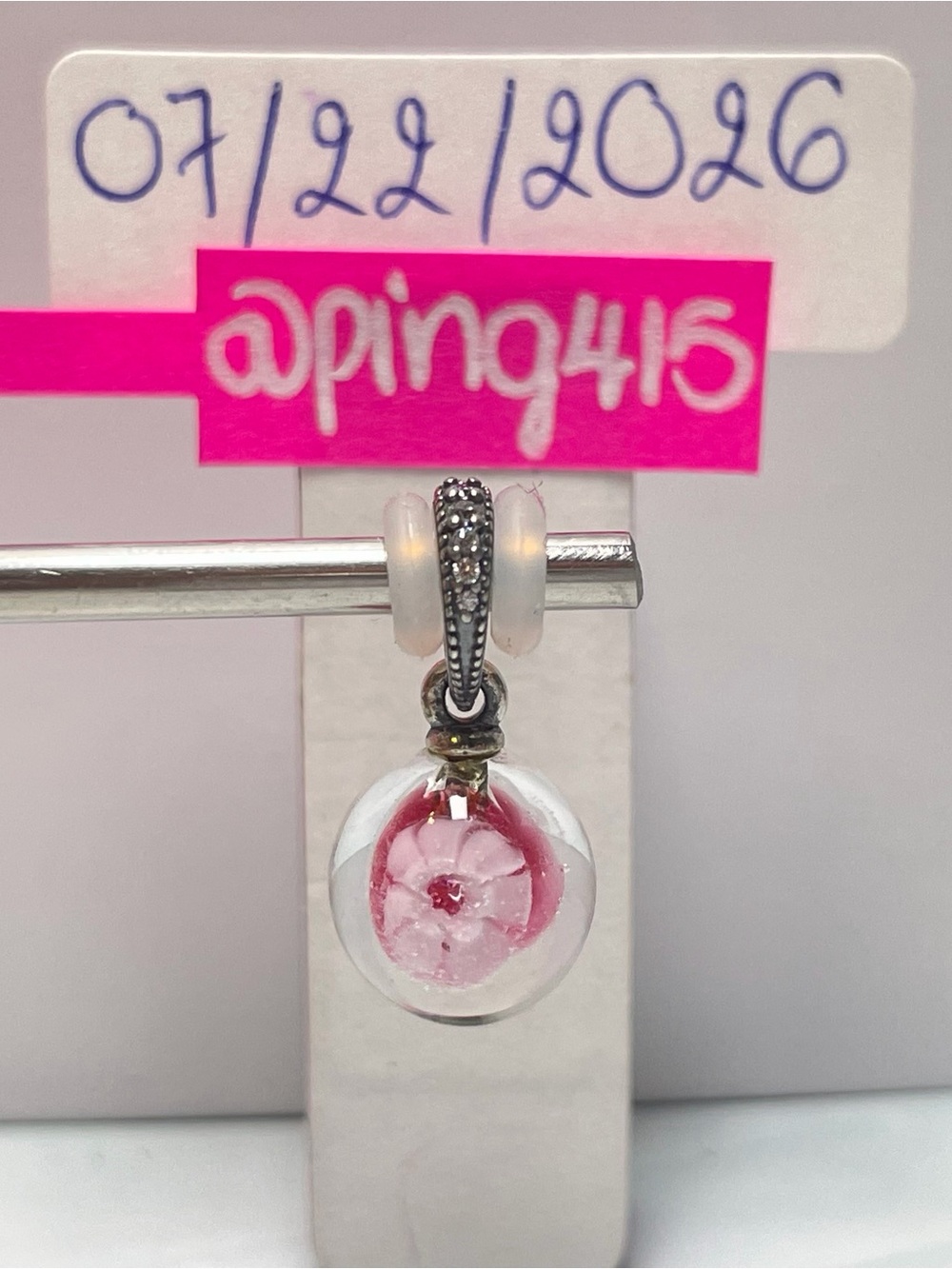 Pandora Chinese Peach Blossom Murano Dangle